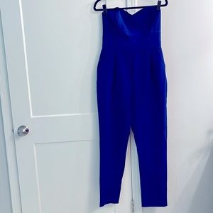 Adeptness Rae Cobalt Blue Strapless Jumpsuit